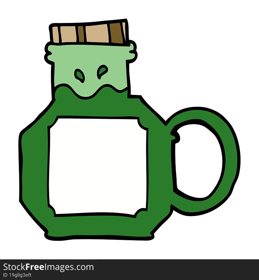 Cartoon Doodle Green Potion