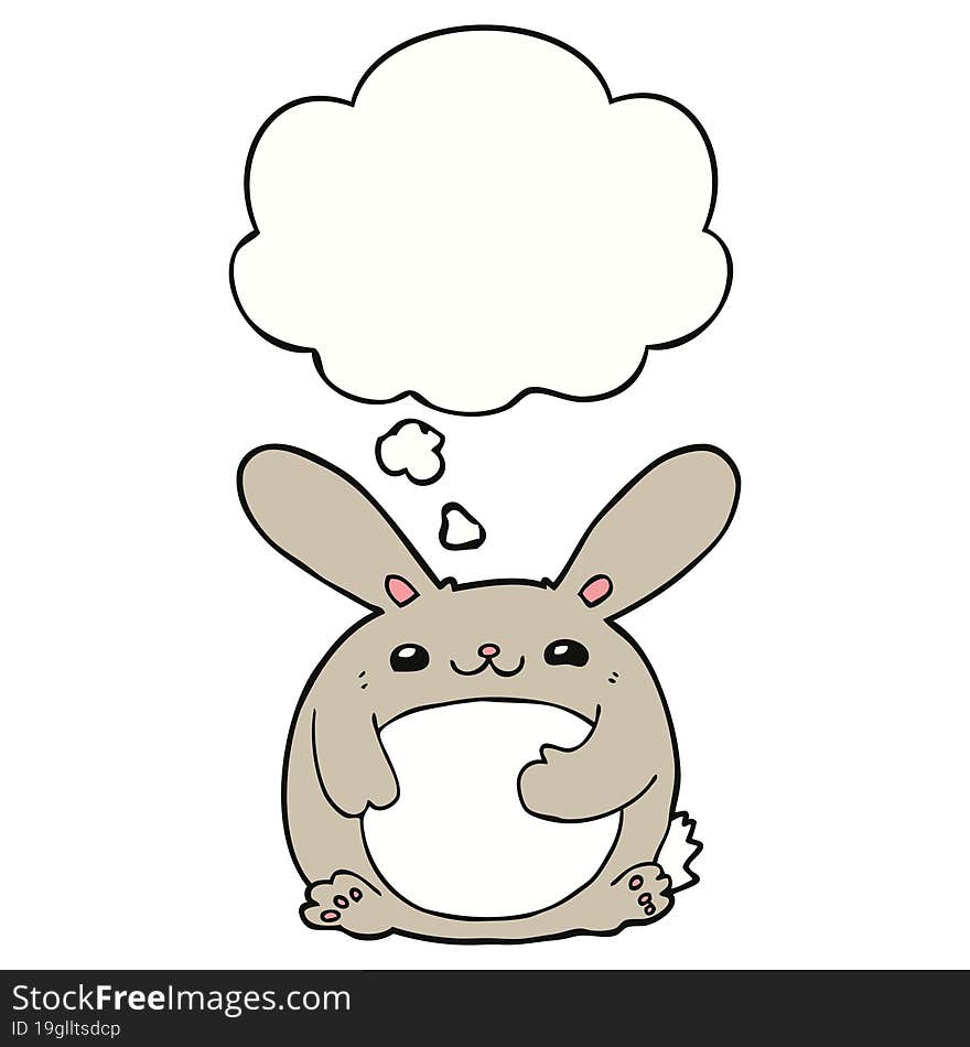 cartoon rabbit with thought bubble. cartoon rabbit with thought bubble