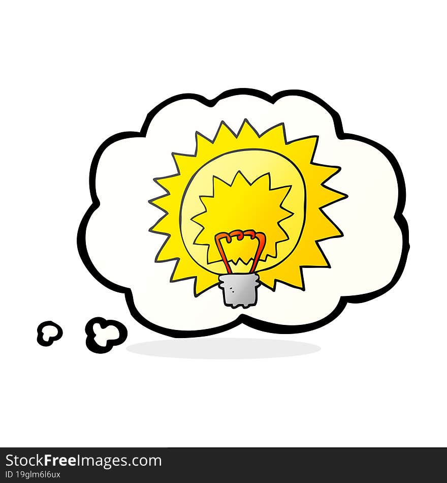 thought bubble cartoon light bulb