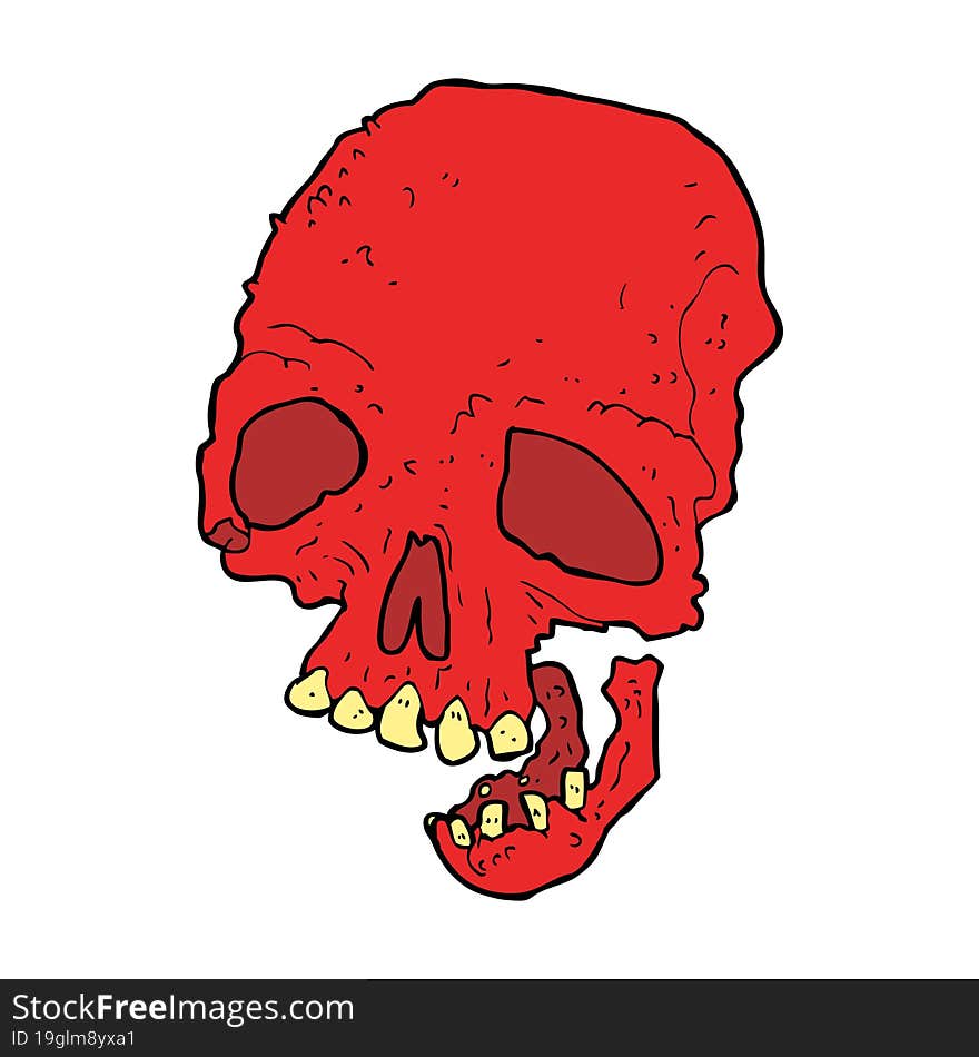 cartoon spooky skull