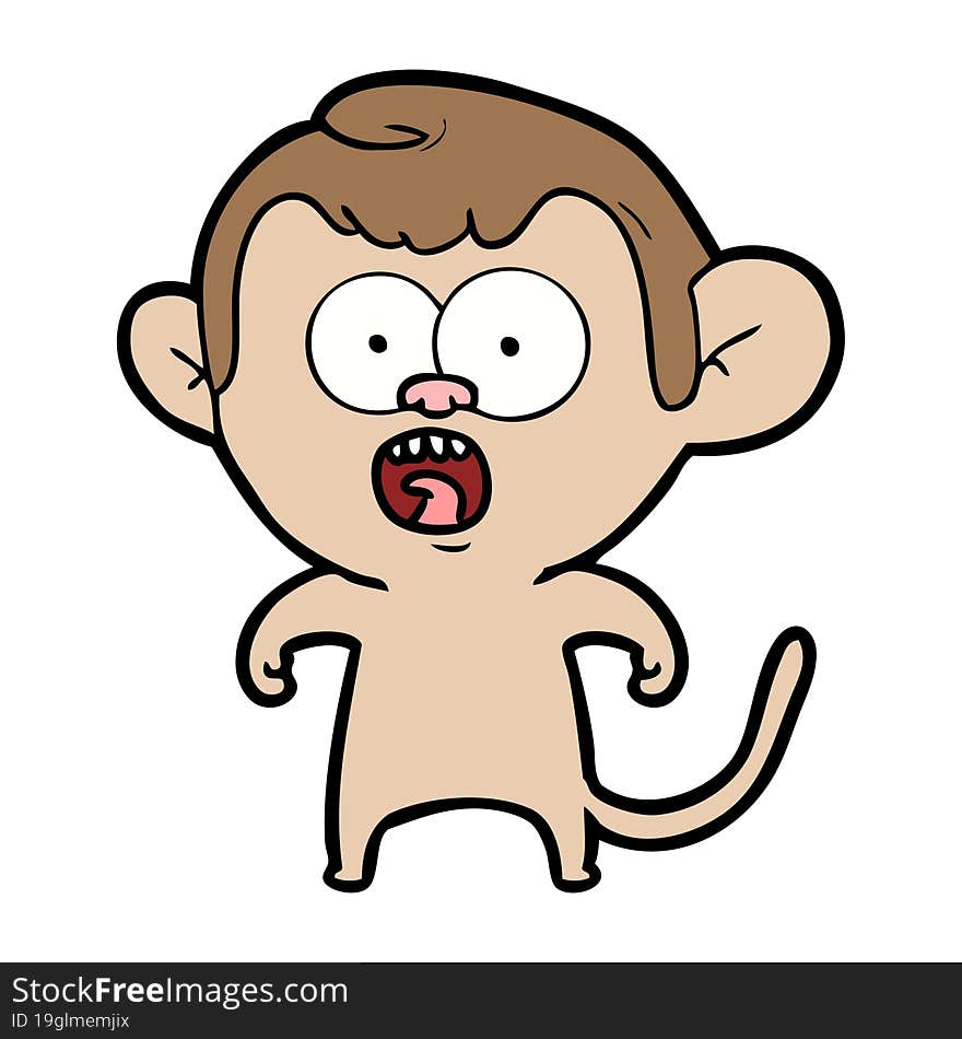 cartoon shocked monkey. cartoon shocked monkey