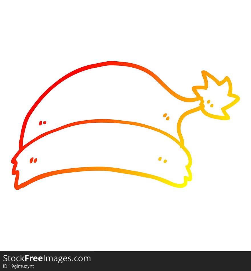 warm gradient line drawing cartoon christmas hat