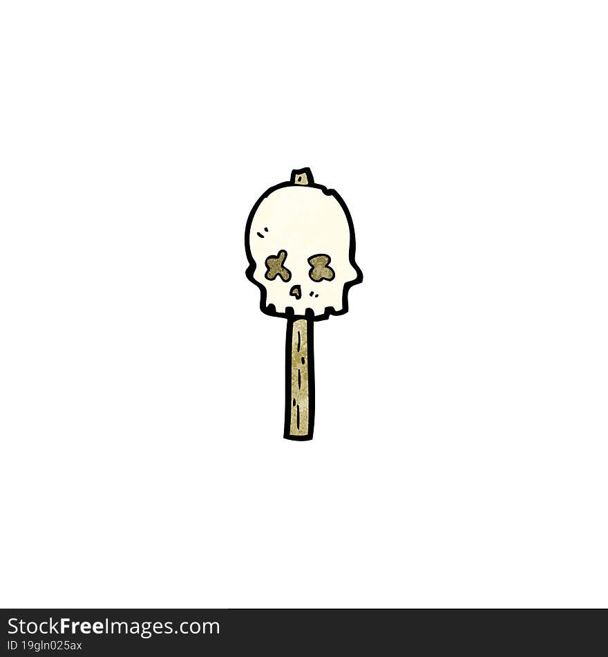 spooky skull signpost cartoon