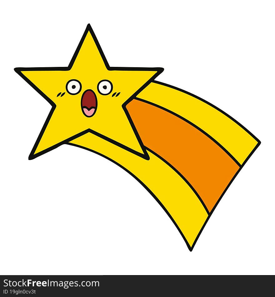 cute cartoon of a shooting rainbow star