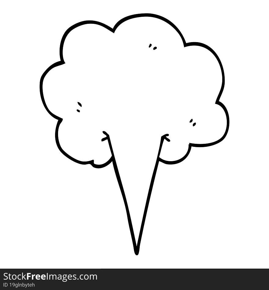 line drawing cartoon whooshing cloud