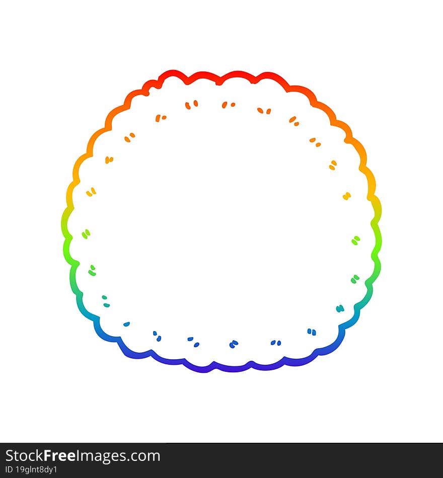 rainbow gradient line drawing cartoon biscuit