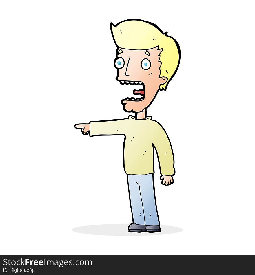 cartoon terrified man