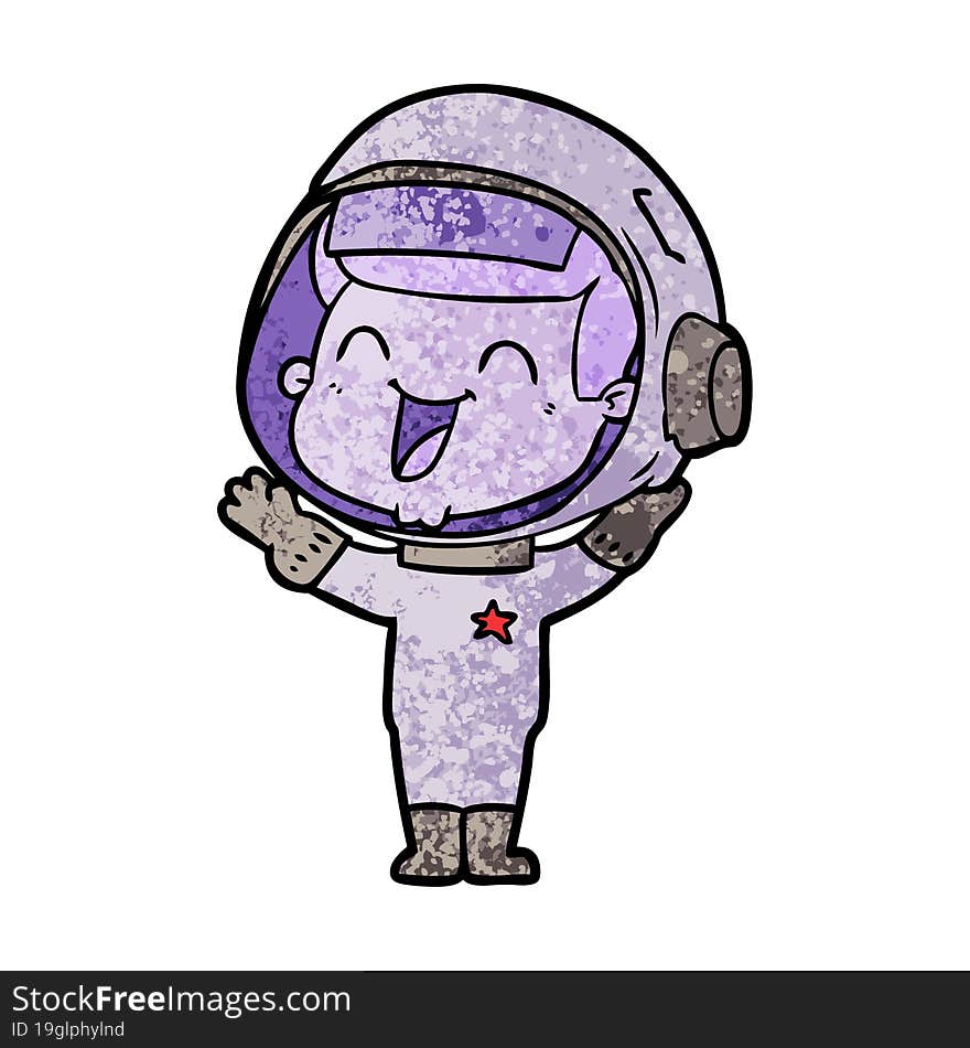 happy cartoon astronaut. happy cartoon astronaut