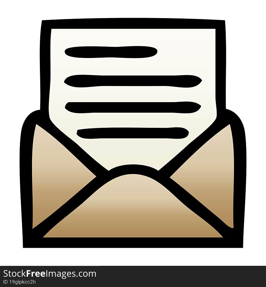 gradient shaded cartoon of a letter and envelope