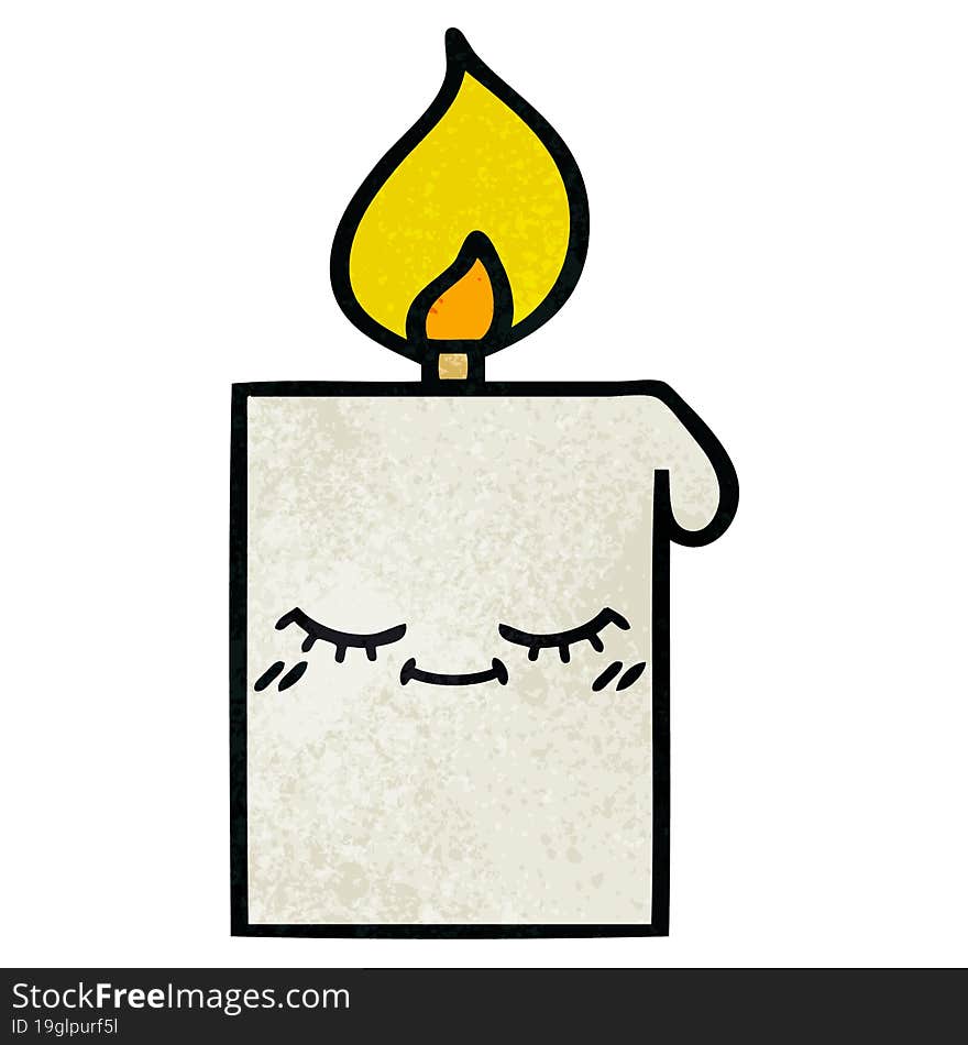 retro grunge texture cartoon lit candle