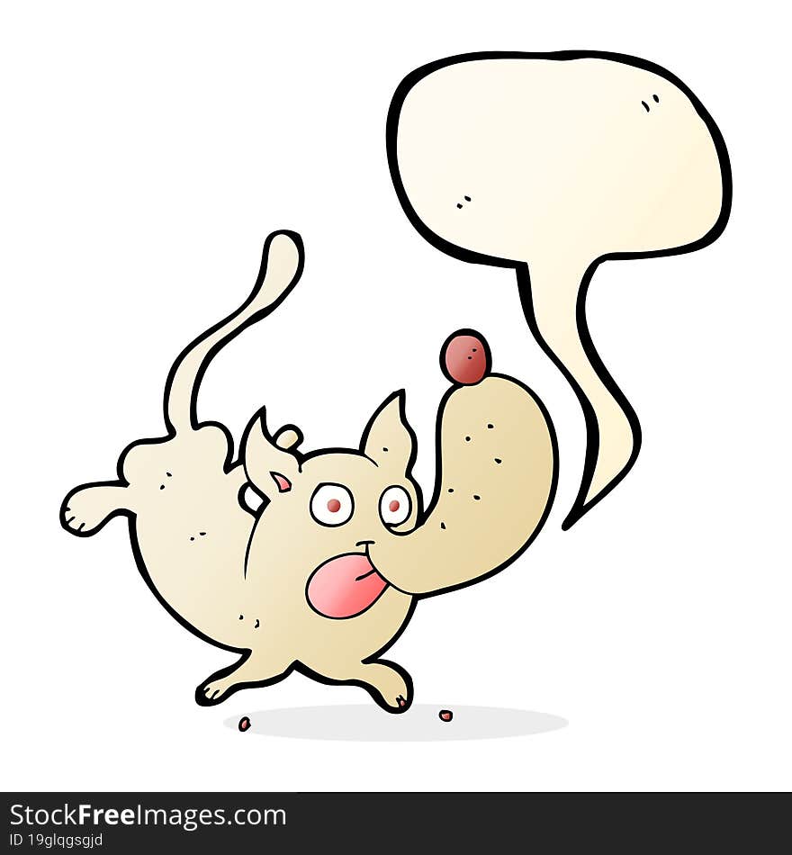 cartoon funny dog with speech bubble