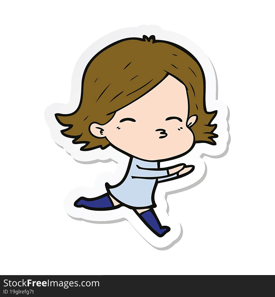 sticker of a cartoon woman