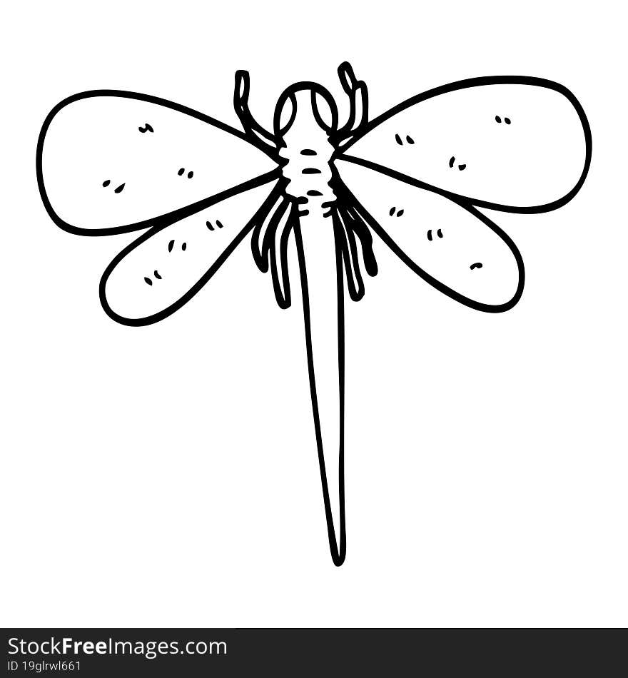 Line Drawing Cartoon Dragonfly