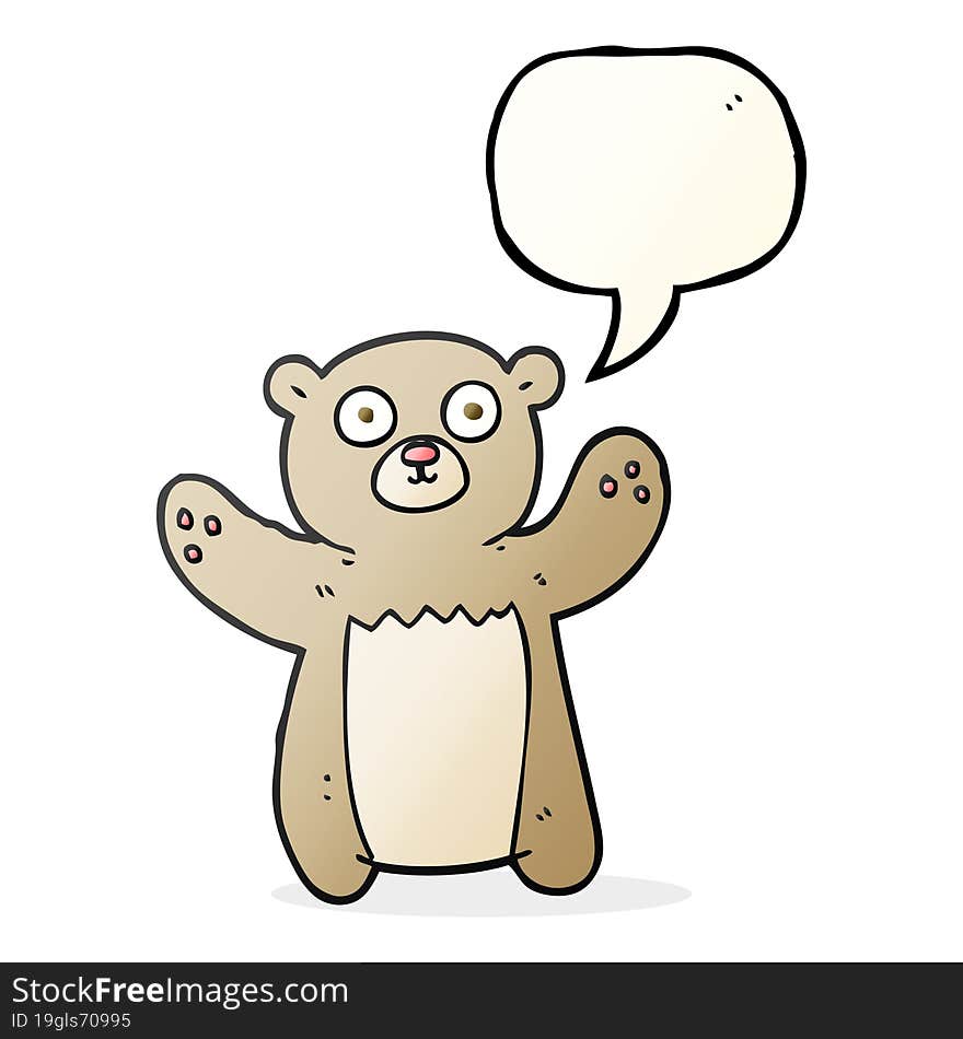 freehand drawn speech bubble cartoon teddy bear