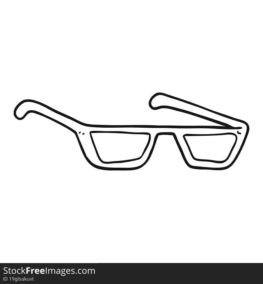 black and white cartoon spectacles