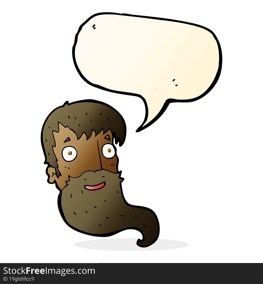 Cartoon Bearded Man With Speech Bubble