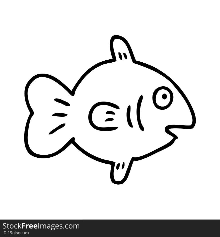 hand drawn line drawing doodle of a marine fish