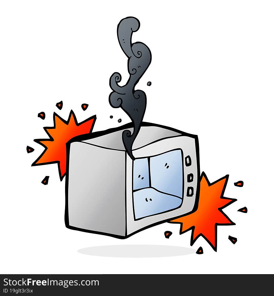 Cartoon Exploding Microwave