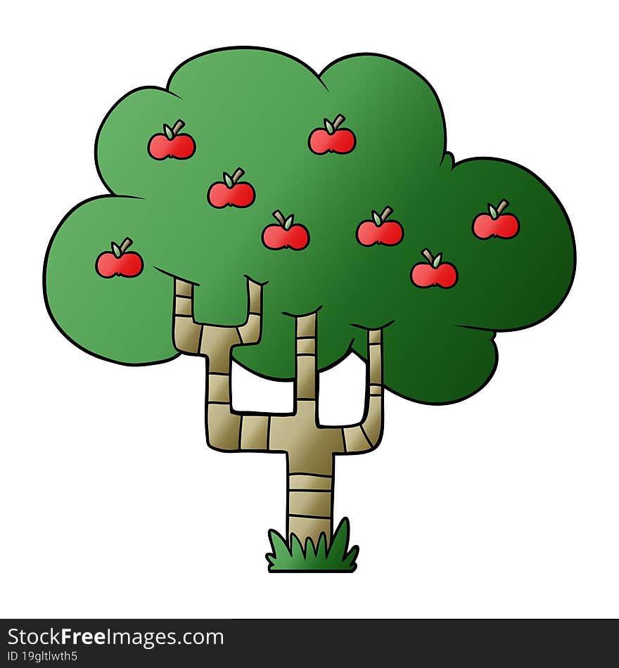 cartoon apple tree. cartoon apple tree