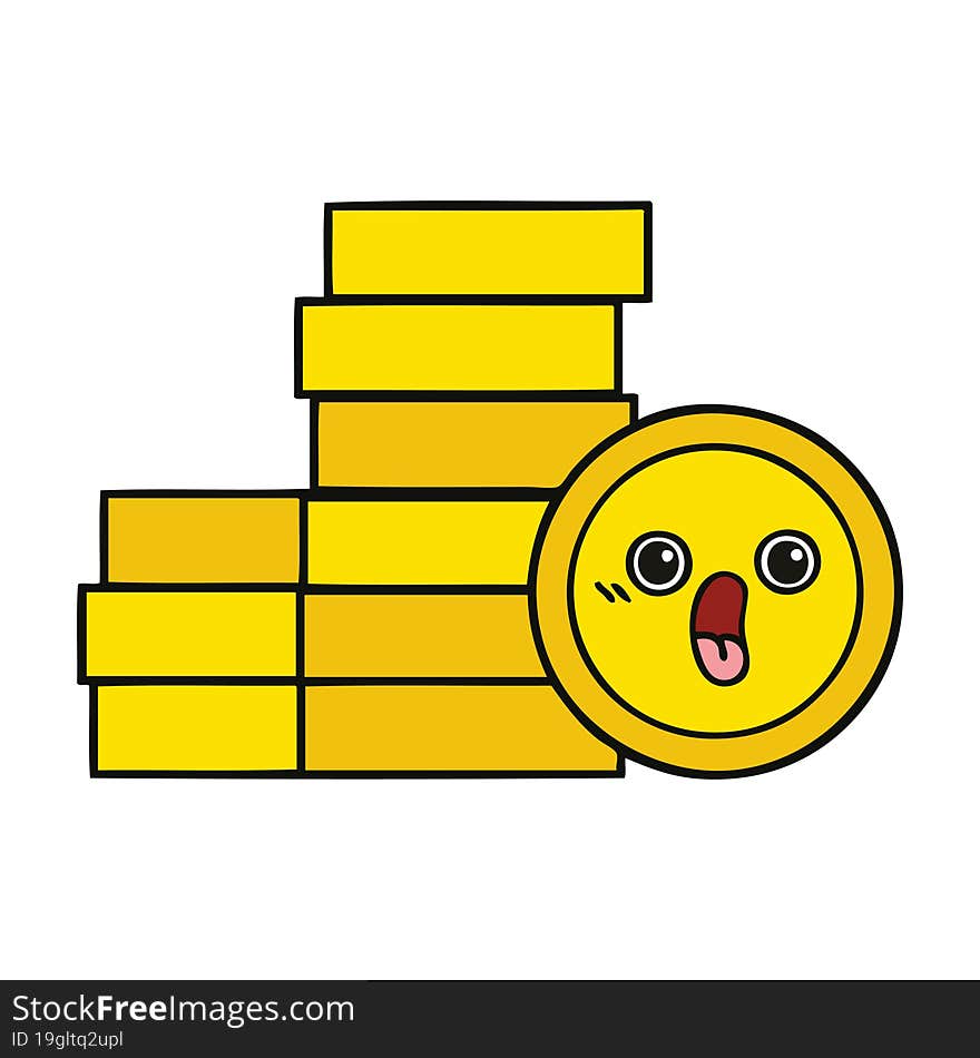 cute cartoon of a coins. cute cartoon of a coins