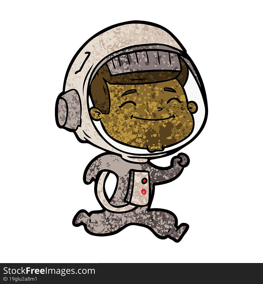 happy cartoon astronaut. happy cartoon astronaut