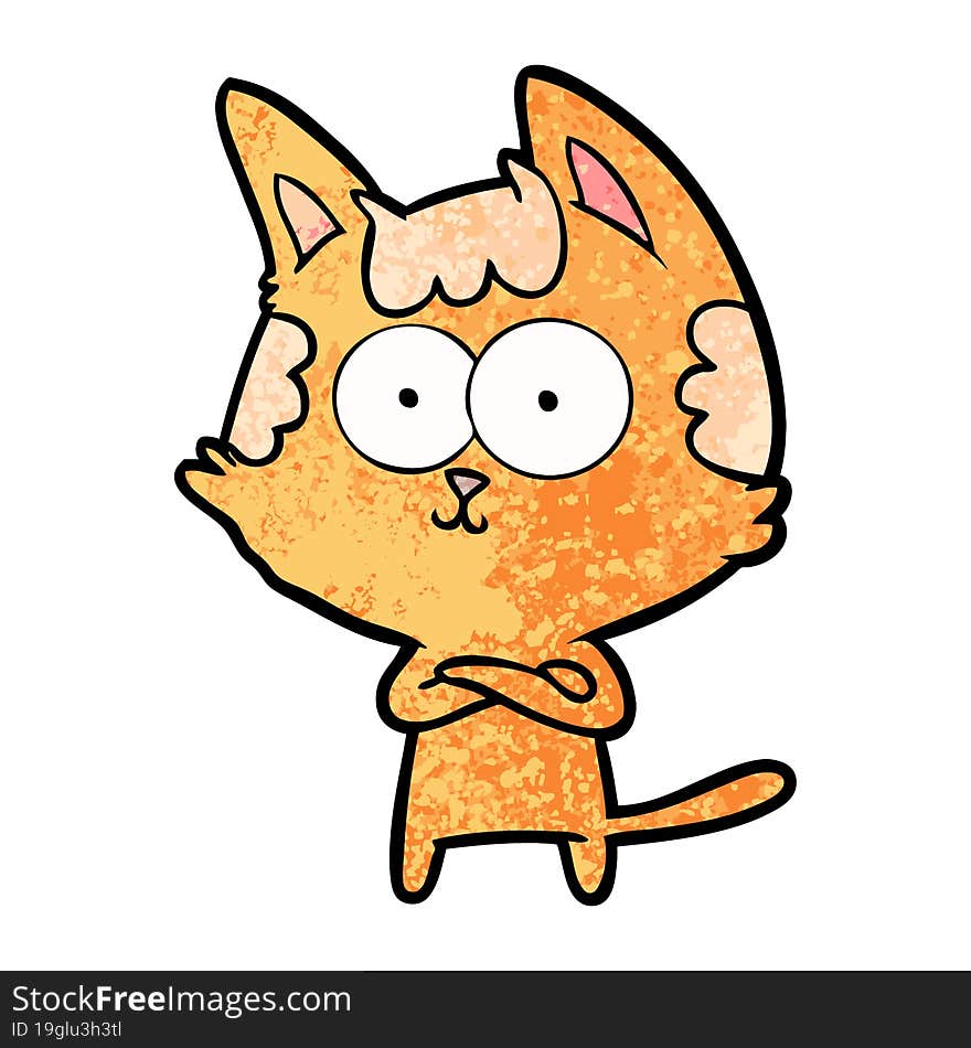 happy cartoon cat. happy cartoon cat