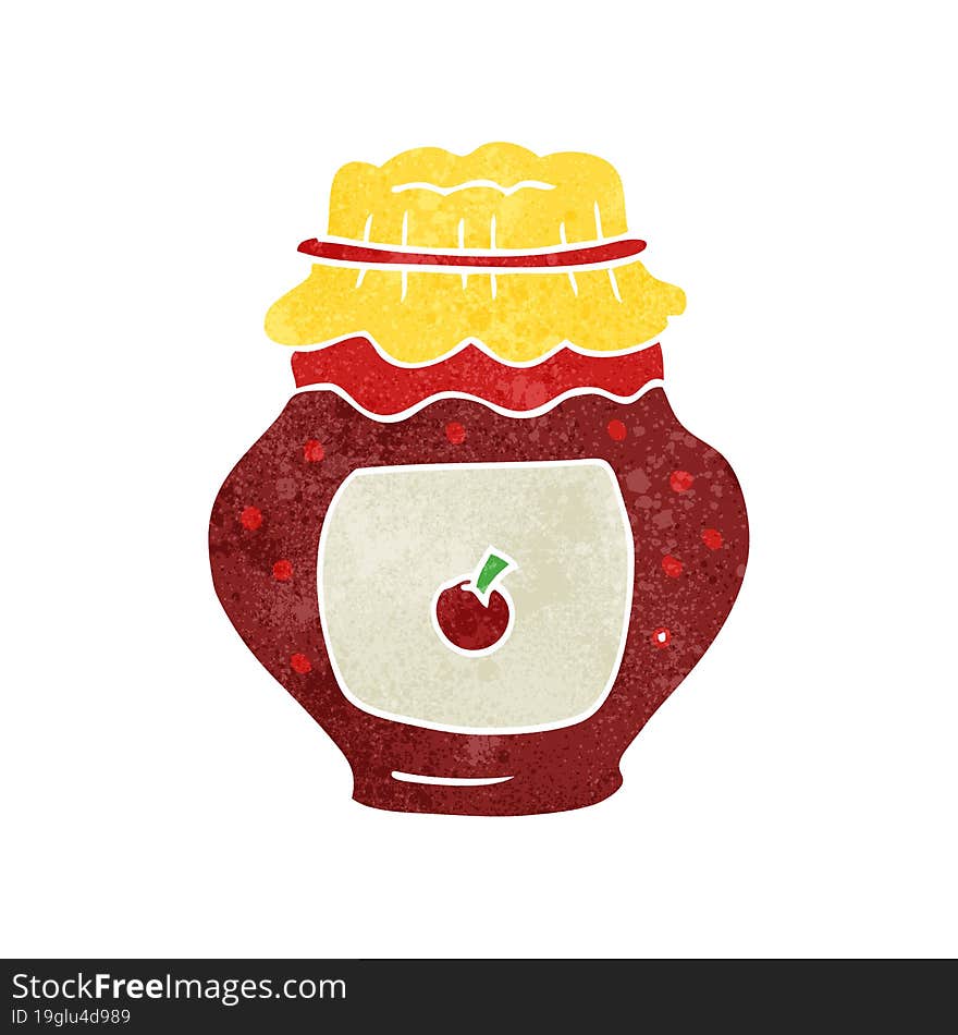 retro cartoon jar of jam