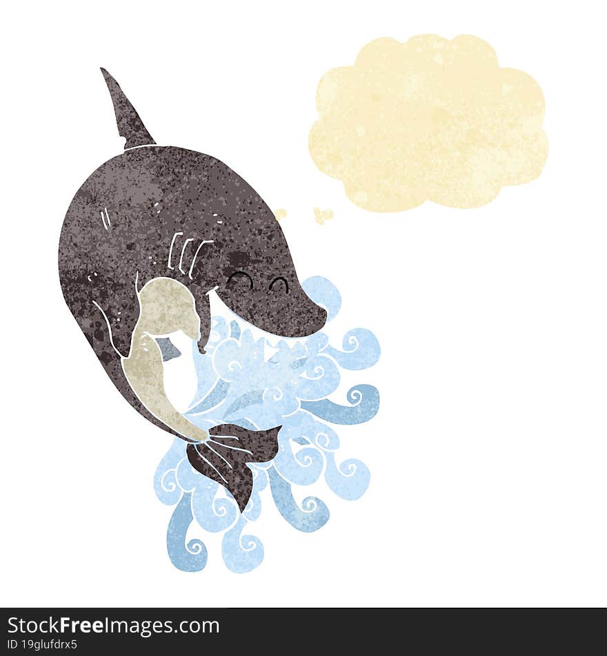 cartoon shark with thought bubble