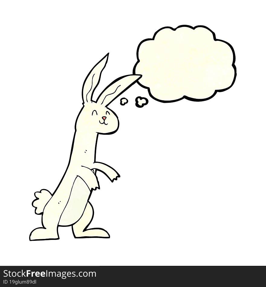 cartoon rabbit with thought bubble