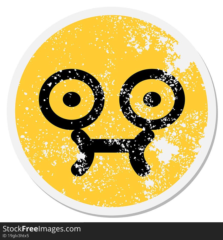 Uncomfortable Stare Face Circular Sticker