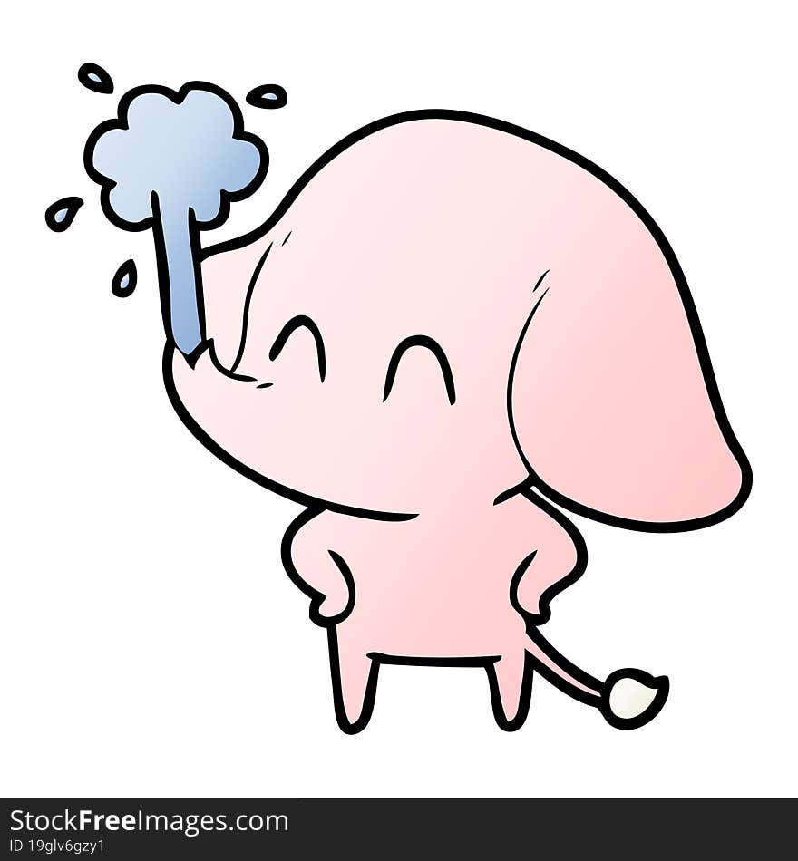 cute cartoon elephant spouting water. cute cartoon elephant spouting water