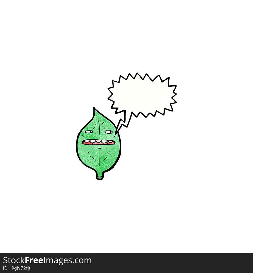 Cartoon Leaf With Speech Bubble