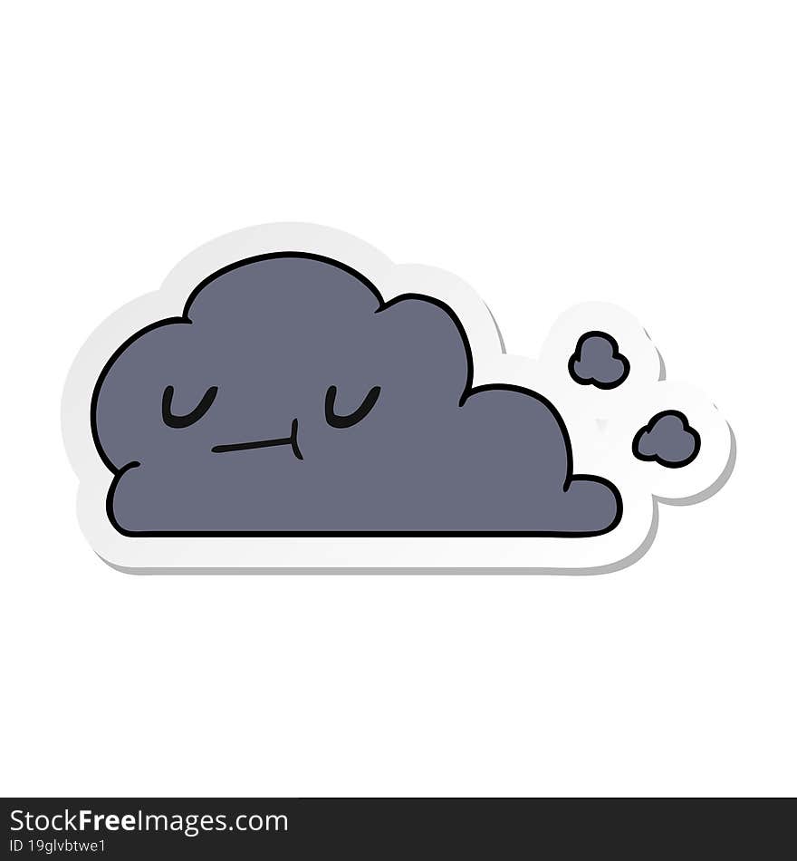 sticker cartoon of kawaii happy cloud