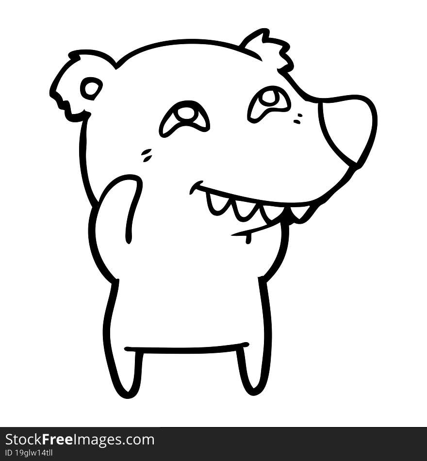 cartoon polar bear showing teeth. cartoon polar bear showing teeth