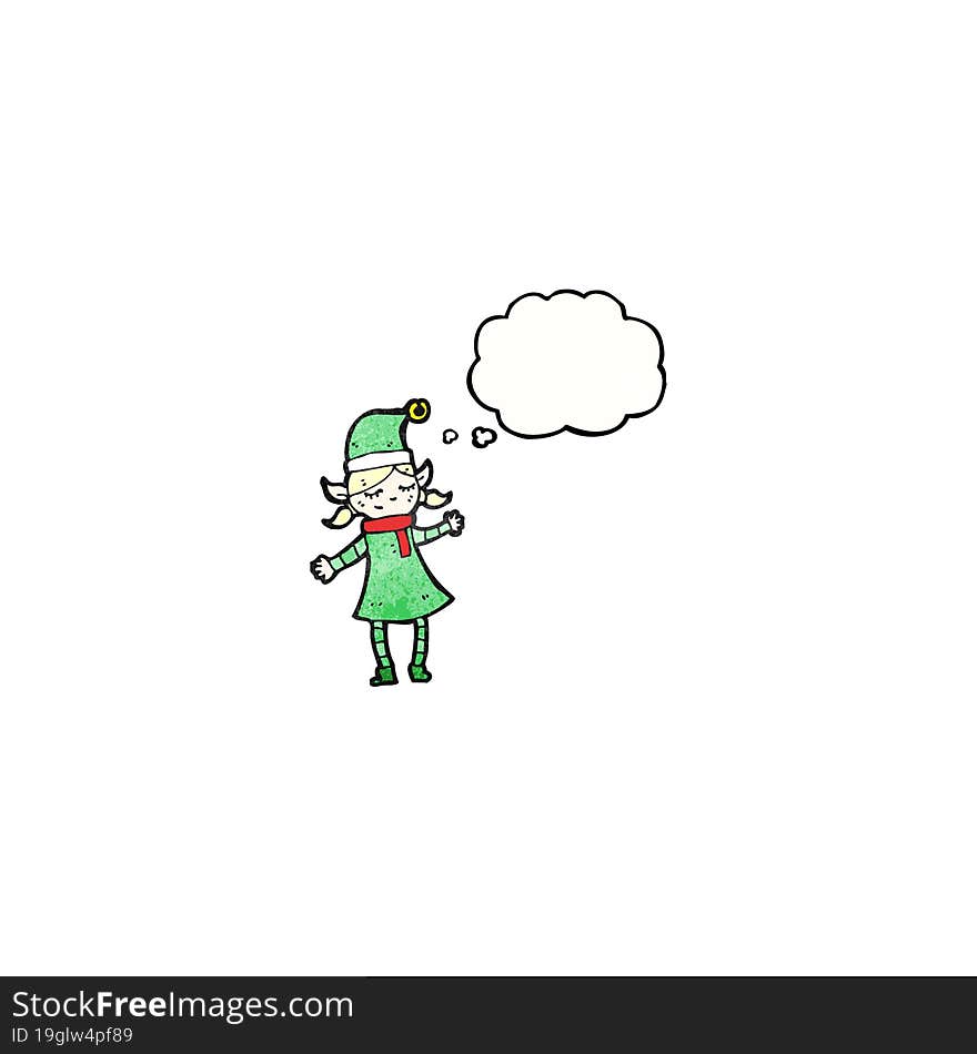 christmas elf girl cartoon