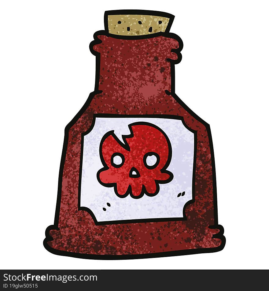 cartoon doodle poison bottle