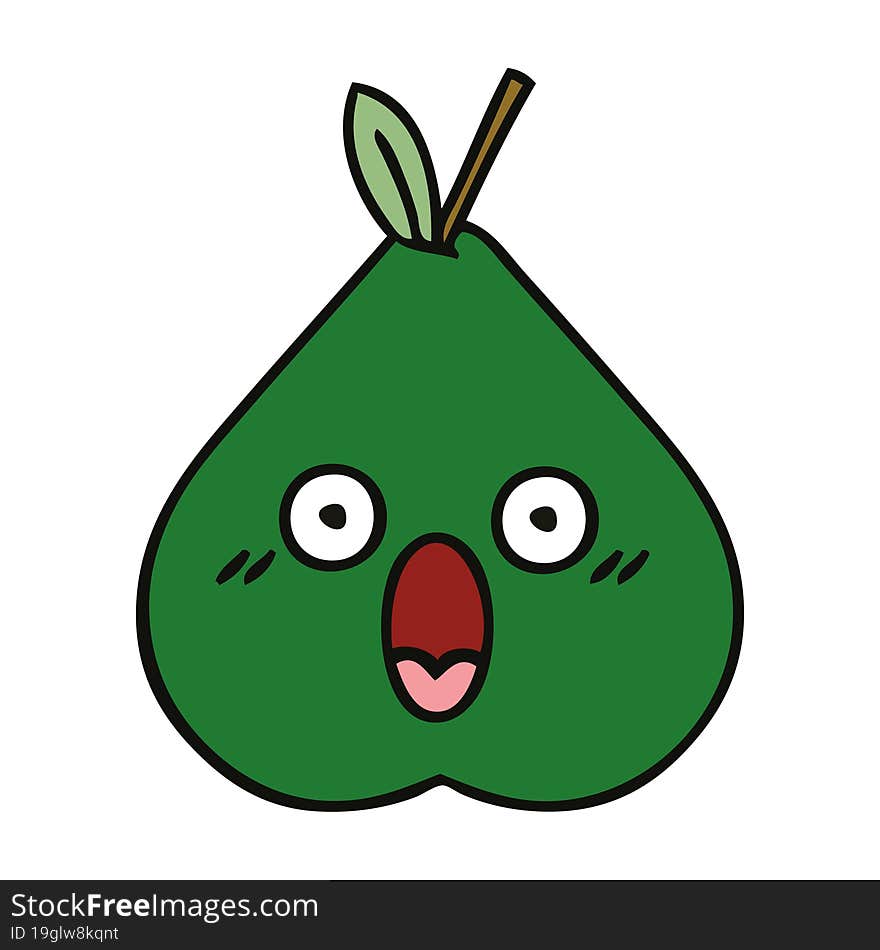 cute cartoon of a pear. cute cartoon of a pear