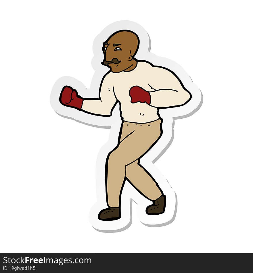 sticker of a cartoon boxer