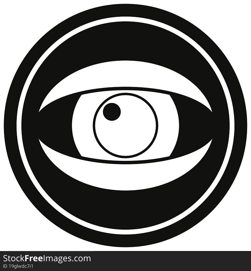 staring eye circular symbol