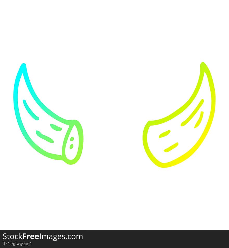 cold gradient line drawing cartoon horns