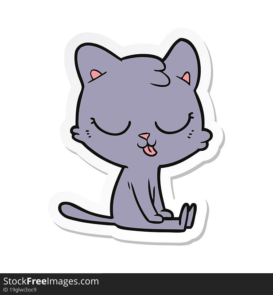 Sticker Of A Cartoon Cat