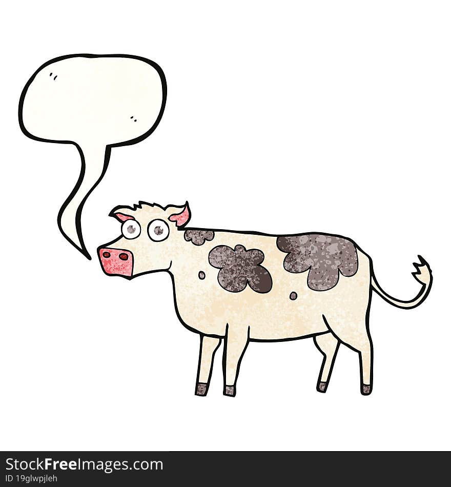 Speech Bubble Textured Cartoon Cow