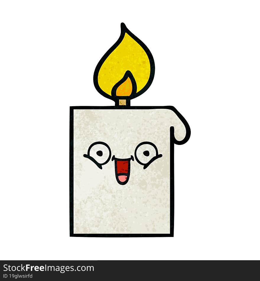 retro grunge texture cartoon lit candle