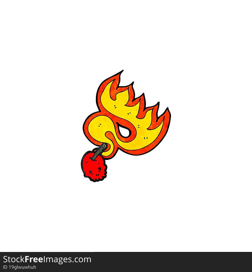 flaming cherry skull symbol