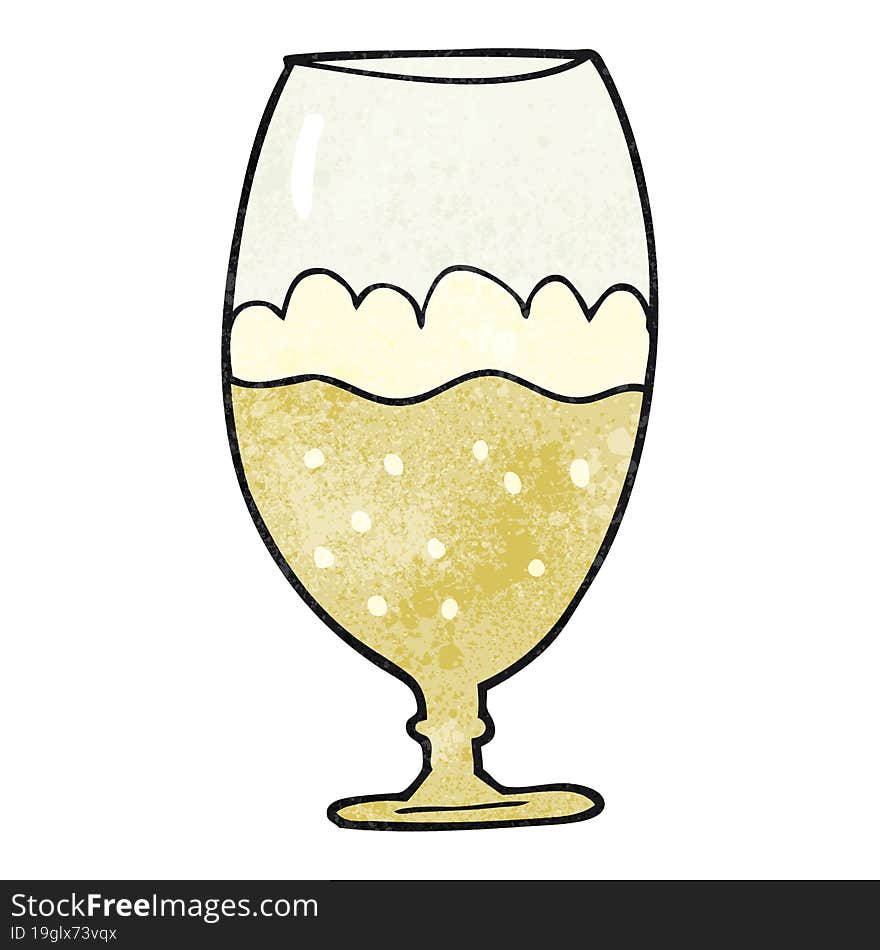 textured cartoon beer in glass