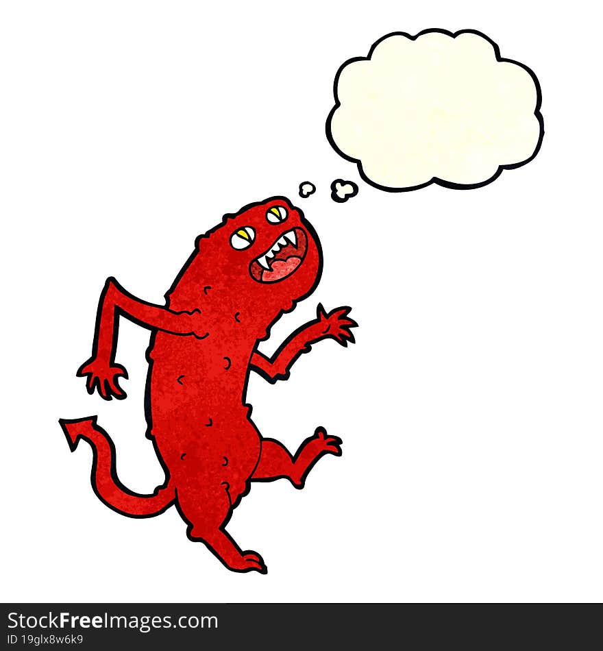 Cartoon Monster With Thought Bubble