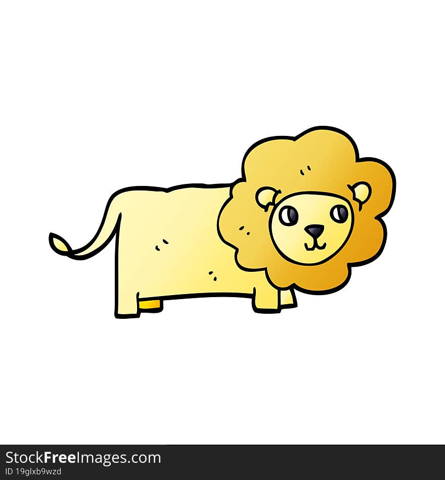 cartoon doodle lion