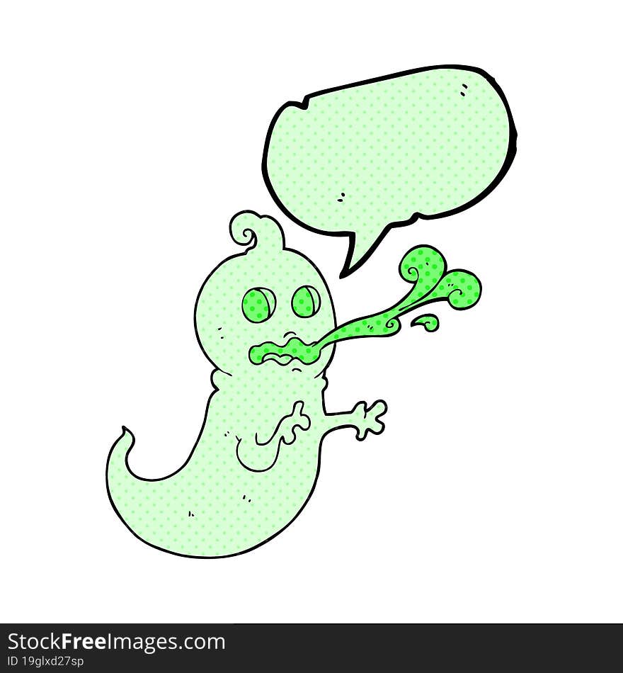 comic book speech bubble cartoon slimy ghost