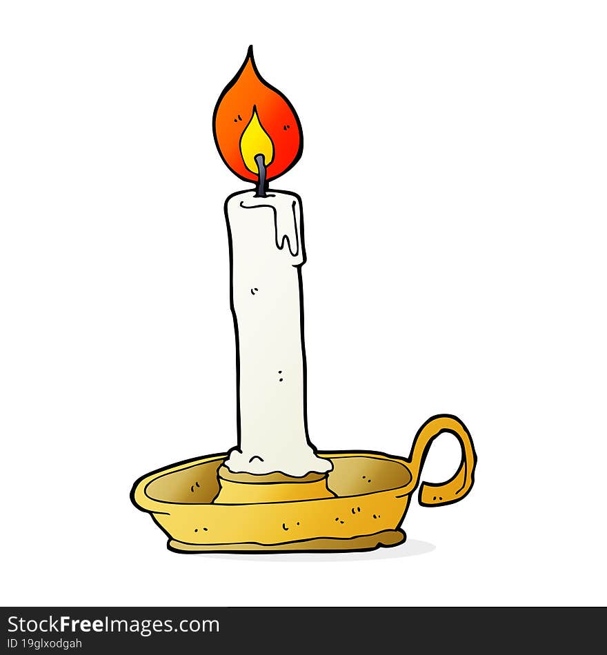 cartoon burning candle