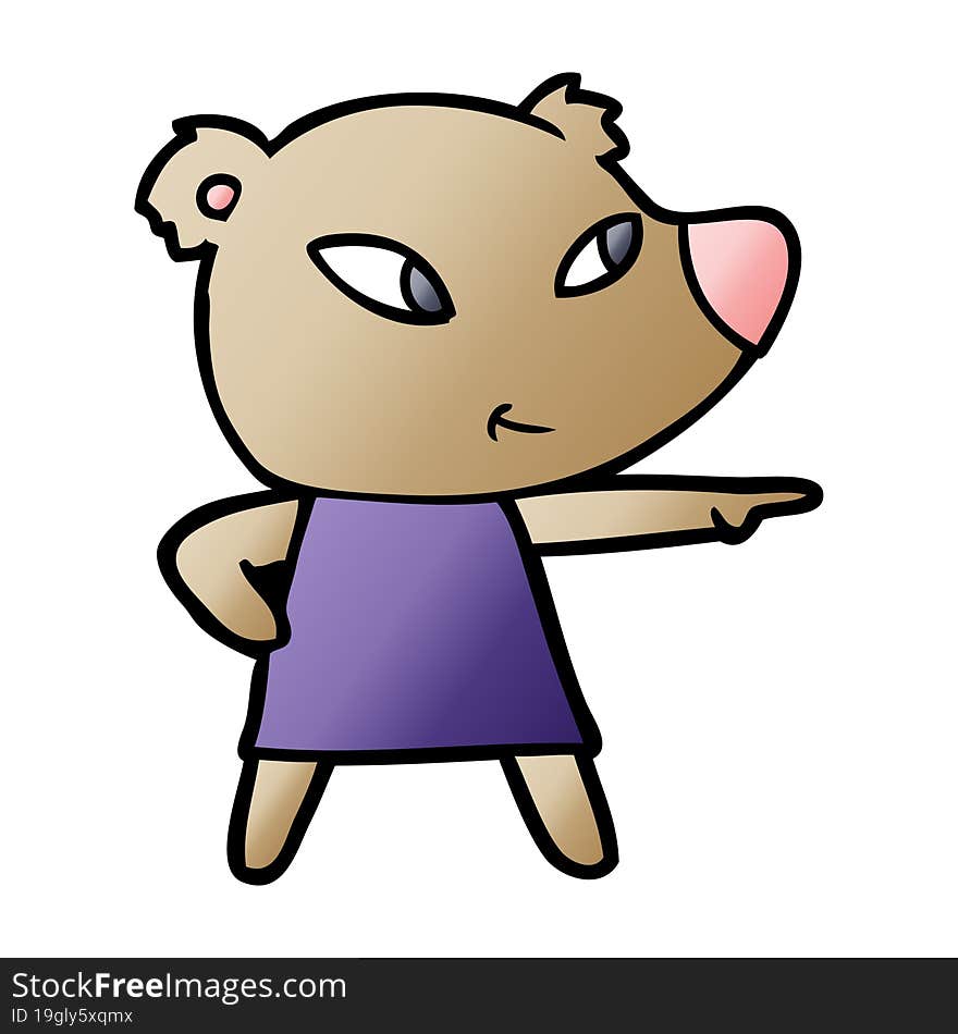 cute cartoon bear in dress. cute cartoon bear in dress